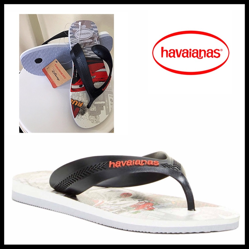 HAVAIANAS DISNEY MAX CARS FLIP FLOP SLIDES SANDALS BEAC POOL WATER SHOES - Picture 1 of 8